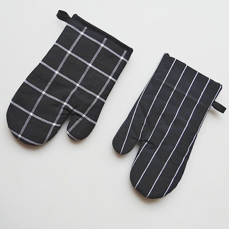 Modernes, minimalistisches Ofenhandschuh- und Topflappen-Set – hitzebeständige Küchenhandschuhe mit rutschfestem Griff, geometrische Muster (16 x 26 cm)_voghion.com