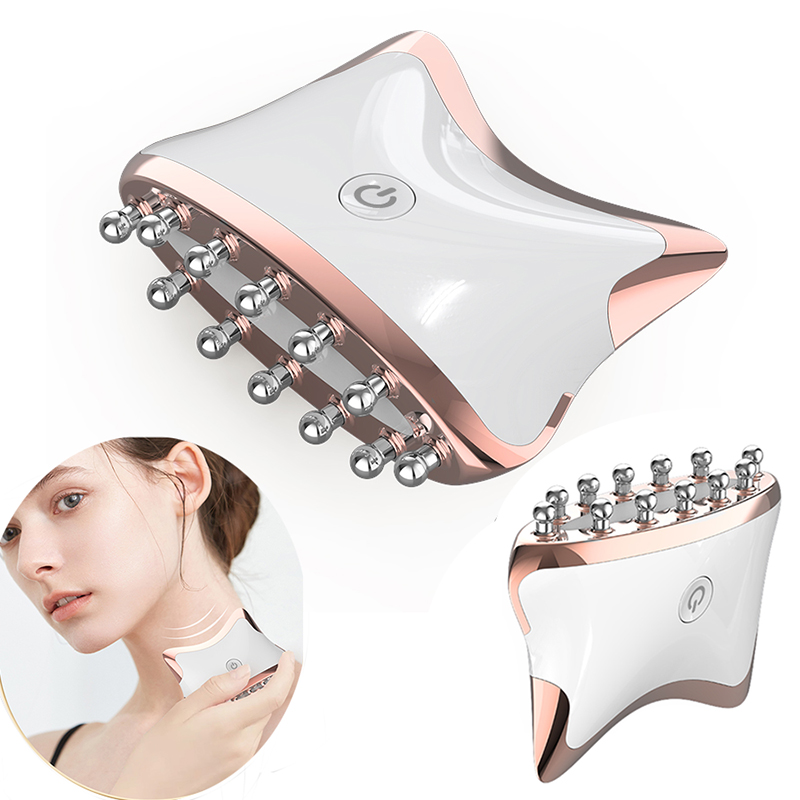 EMS Microstroom Guasha LED Licht Gezicht Hals Lichaam Lifting Anti-Rimpel Schoonheid Hoofd Ontspanning Massager Huid 70% korting_voghion.com