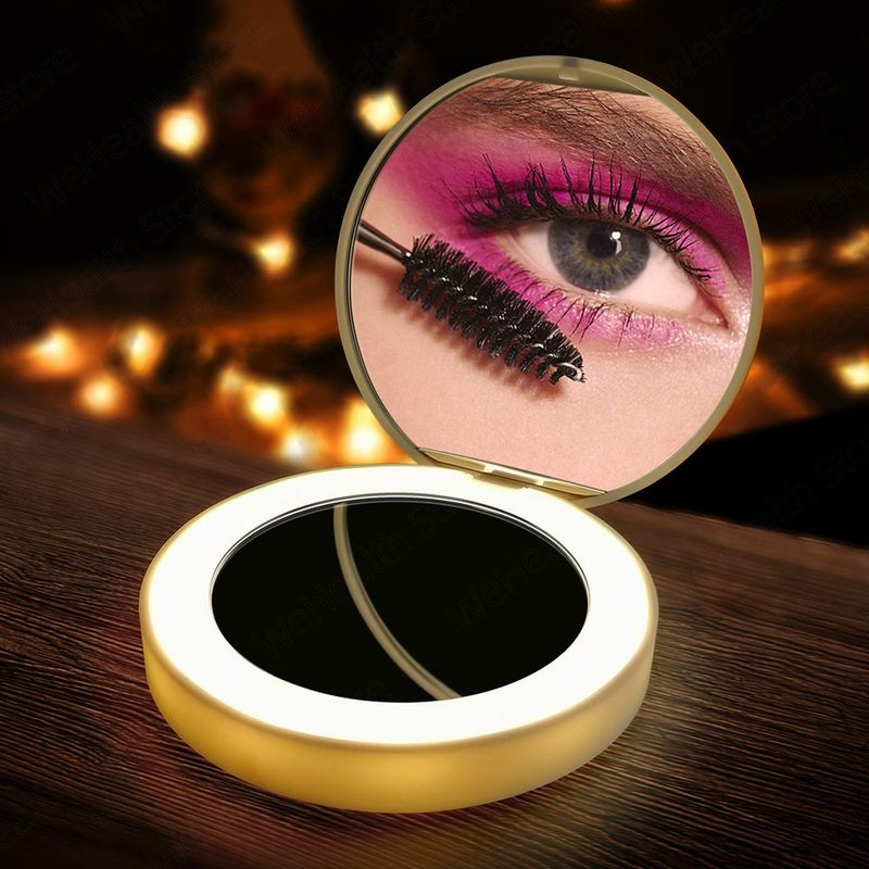 Lampada a LED Specchio per il trucco Tavolo da toeletta per il bagno Specchio flessibile compatto vintage Specchio per la rasatura Piccolo specchio cosmetico Specchi tascabili_voghion.com