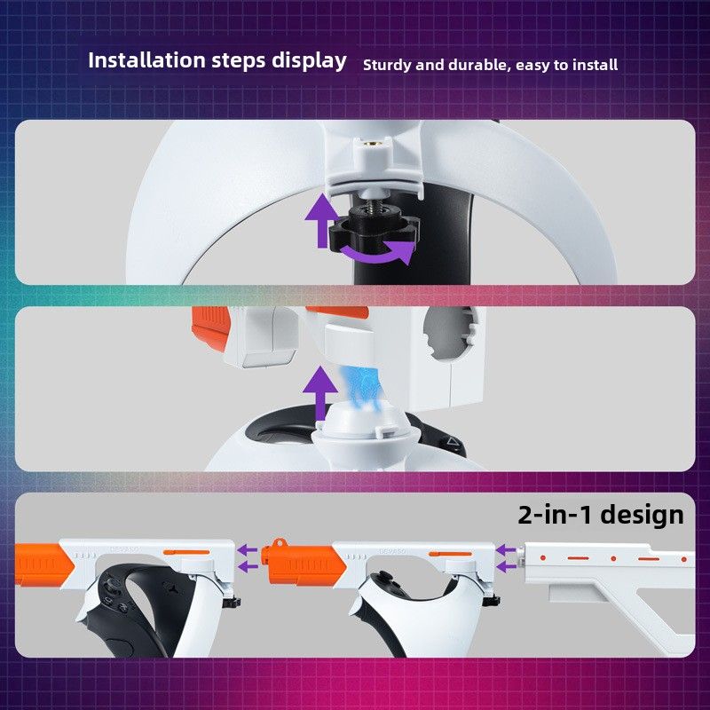 Convient pour la manette de tir PS VR2 - Compatible avec plusieurs jeux, installation magnétique, prend en charge les jeux de tir à une et deux mains_voghion.com