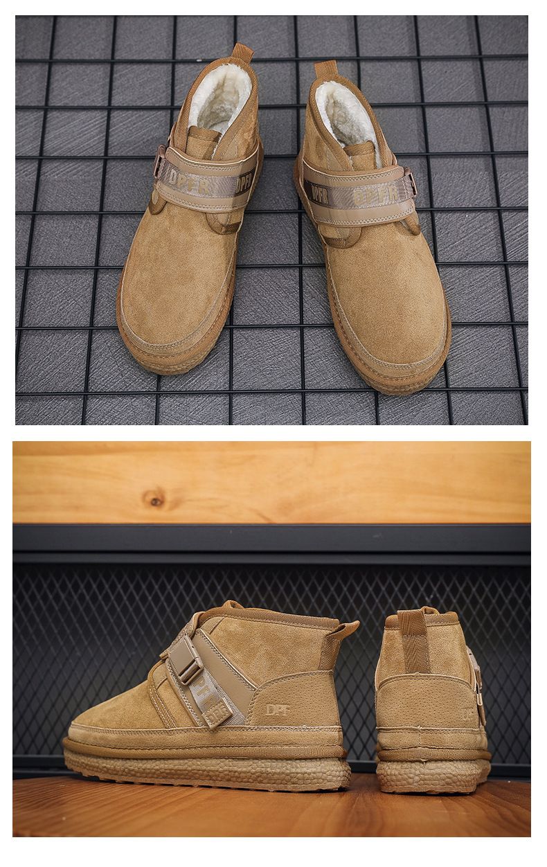 Schneestiefel Herren Winterfell Integrierte Herrenschuhe Gestapelte Verdickte Warme Herren Große Wollbaumwollschuhe Herren_voghion.com