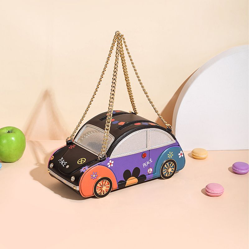 Women's Crossbody Bags Color-blocking Small Car Handbag Chain, Novel And Unique Box Bag, Casual, Individual And Creative Single-shoulder Bag For Women_voghion.com