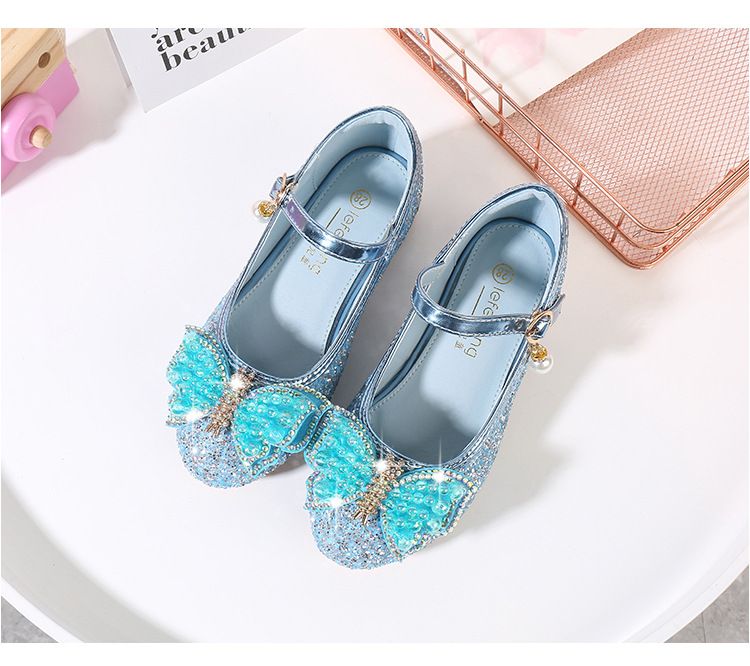 Prinzessin Frühling und Herbst Leder weiche Sohle kleine Mädchen High Heels Kinder Kristall Einzelschuhe für junge Mädchen_voghion.com