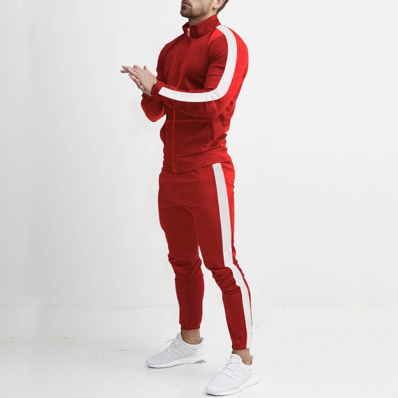 Men's Colorblock Hoodie & Jogger Set – Streetwear Athleisure (M-3XL, 65% Polyester, Unisex Oversized Fit)_voghion.com