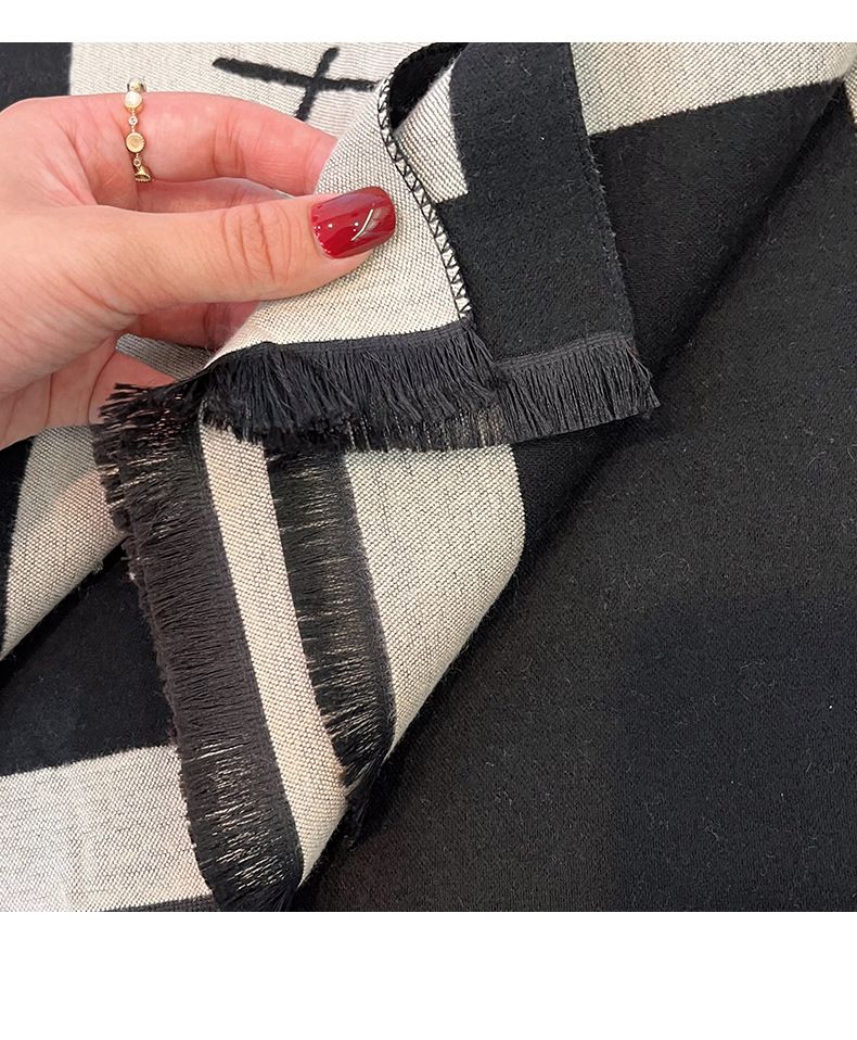 2024 New Double sided Cashmere Scarf for Women's Winter Fashion, Versatile, Air Conditioning Room Warmth,_voghion.com