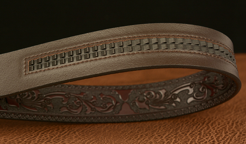 Rindsleder-Gürtel für Herren, Drache, Retro-Automatikschnalle, echtes Leder, geschnitzt, für Herren, lässige Jeans, Marken von Ceinture Designer_voghion.com