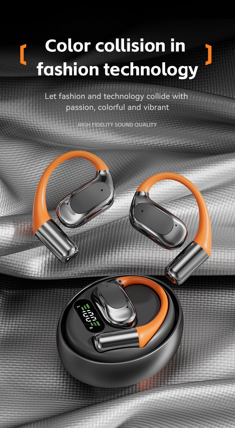 AI Translation Non-In-Ear Over-Ear Rotating Design Fire Wheel Bluetooth Earphones Open-Back_voghion.com
