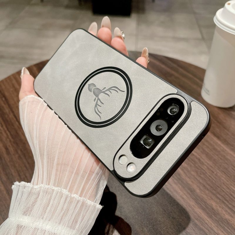 Simple Slim Matte Deer Head Wireless Charging Magnetic Case For Google Pixel 9 8 7 Pro 9A 8A 7A Leatehr Cover Coque_voghion.com
