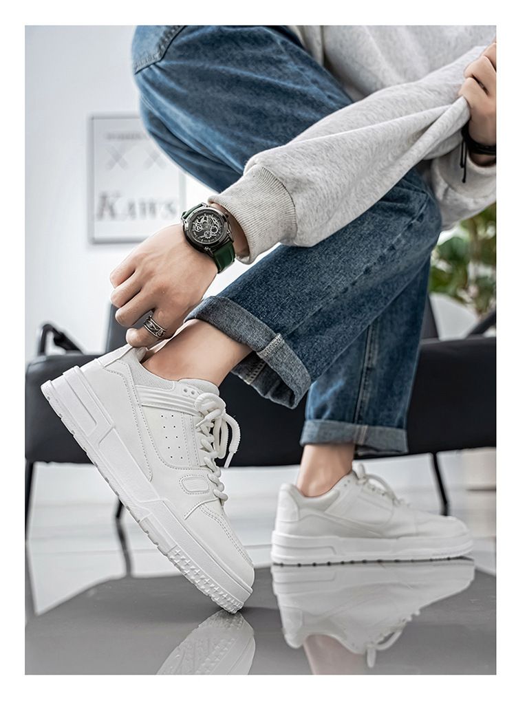 Herrenschuhe Herbst Neue atmungsaktive schwarze Schuhe Herren Nischendesign Vielseitige Jugendsportplattform Casual Boardschuhe_voghion.com