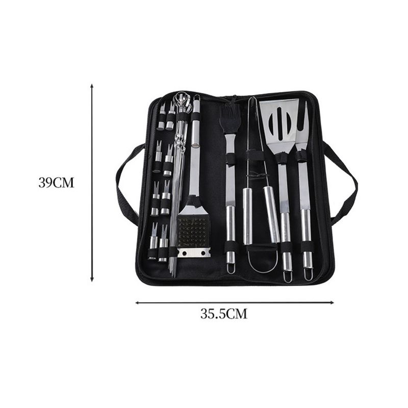 Outdoor-Grill-Set 9-teilig Geschenktüte Edelstahl Grillzubehör Werkzeuge BBQ Grillen Combo_voghion.com
