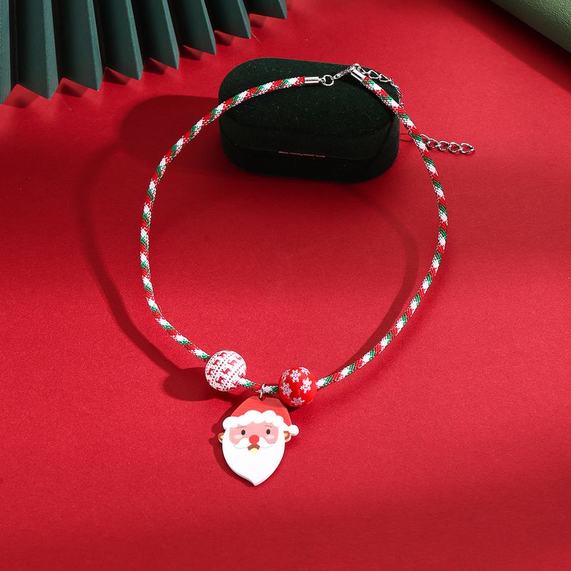 Set di collane natalizie a strati - Collane di perline festive con Babbo Natale, calza della Befana, ciondoli a forma di albero, gioielli natalizi in oro rosso verde per donna, parte delle feste_voghion.com