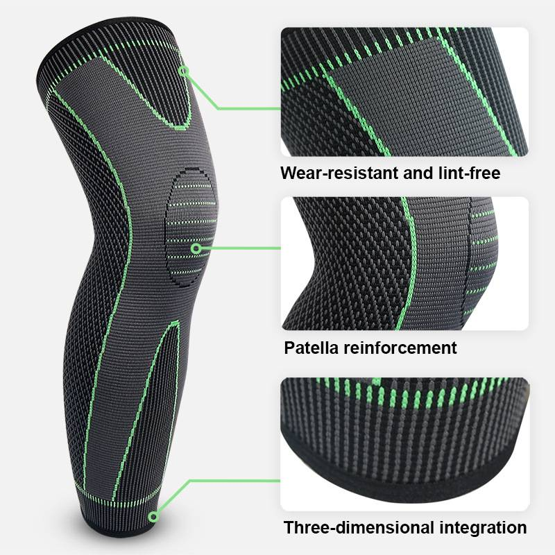 Knitted nylon sports lengthened knee pads for big calf warm knee pads_voghion.com