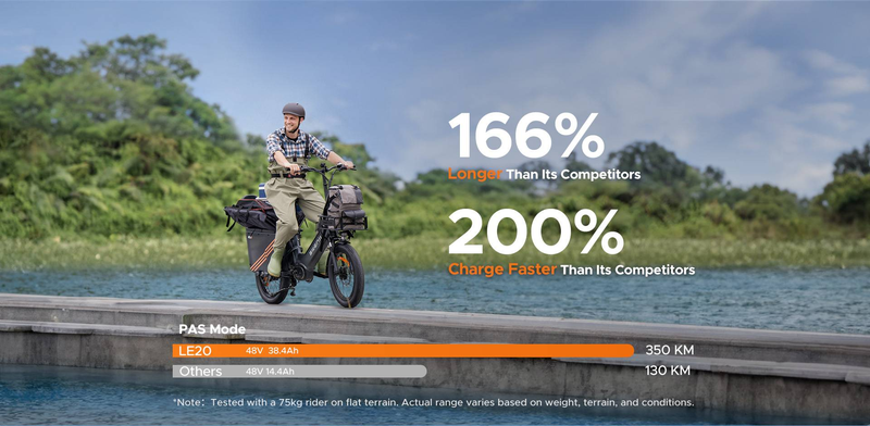 ENGWE LE20 Cargo Electric Bike 250W Vidutinės pavaros sukimo momento jutiklis 20 colių Step-Thru City ebike su 48V 19,2Ah baterija_voghion.com