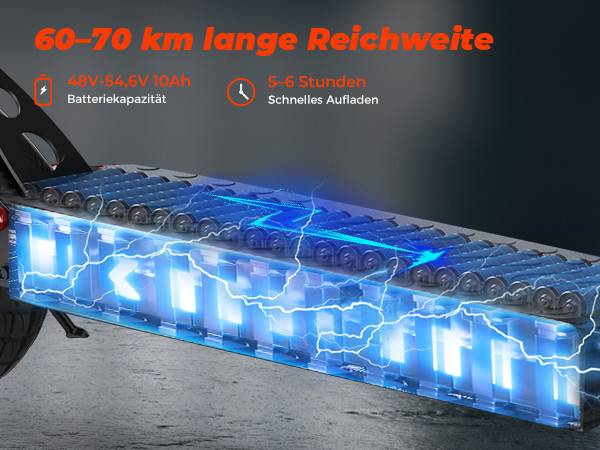 isinwheel T4 Elektroroller mit ABE-Zertifizierung, 1000 W 48 V 12,5 Ah Akku, 10 Zoll Offroad-Scooter für Erwachsene mit App-Steuerung_voghion.com