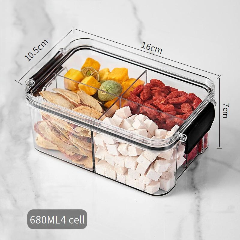 Aufbewahrungsfach für die Küche, versiegeltes Glas, Aufbewahrungsbox für Tee, Getreideglas in Lebensmittelqualität, Vorratsglas für Trockenwaren, quadratisch, transparent, mit Deckel_voghion.com