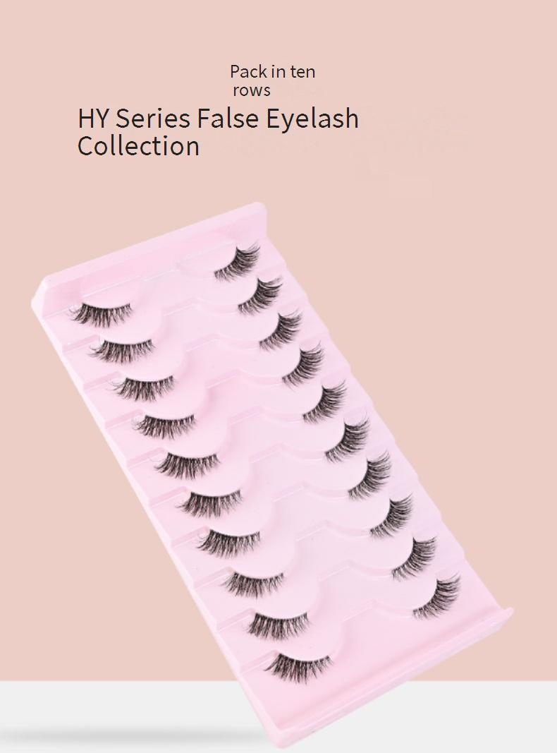 Eyelashes Set New Cat Eye False Eyelashes Eye End Extension Transparent Stem Eyelashes 10 Pairs_voghion.com