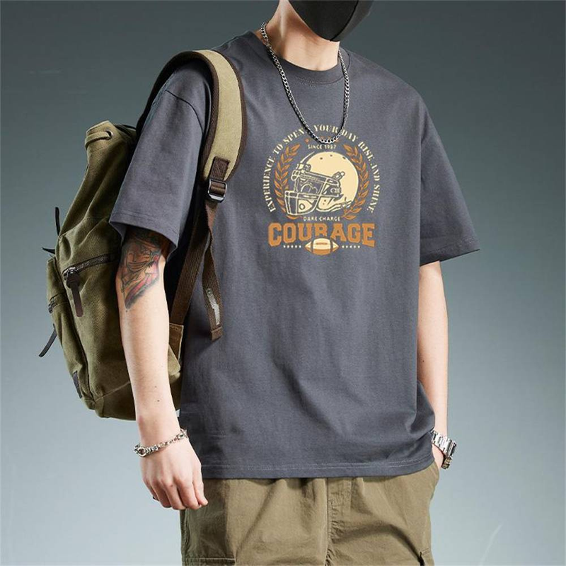 Summer Fashion Top Tee Men's Cotton Round Collar Printing Short Sleeve Loose T-Shirt_voghion.com