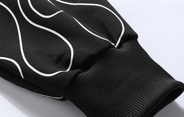 "Men's Oversized Hoodie & Jogger Set – Youth Streetwear Tracksuit (Black/White) – Breathable Polyester Blend S-4XL"_voghion.com