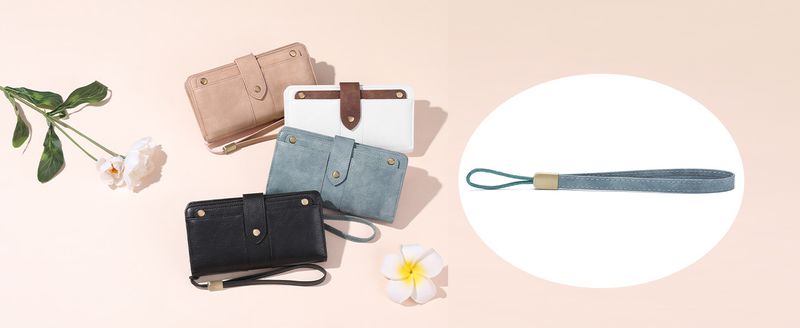 long wallet retro oil wax leather women's three-fold wallet willow nail buckle wallet_voghion.com
