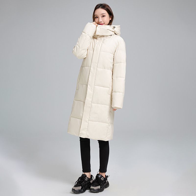 Neue lockere Daunen-Winterjacke aus Baumwolle mit erweiterter Kapuze für Damen_voghion.com