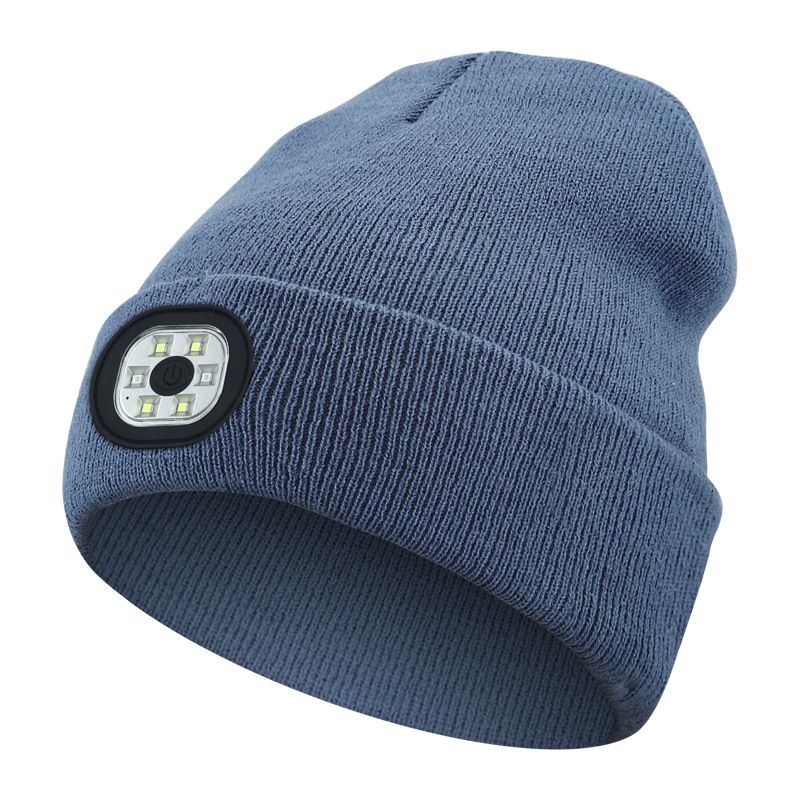 Unisex Rechargeable six-light beaded LED light-emitting knitted hat_voghion.com