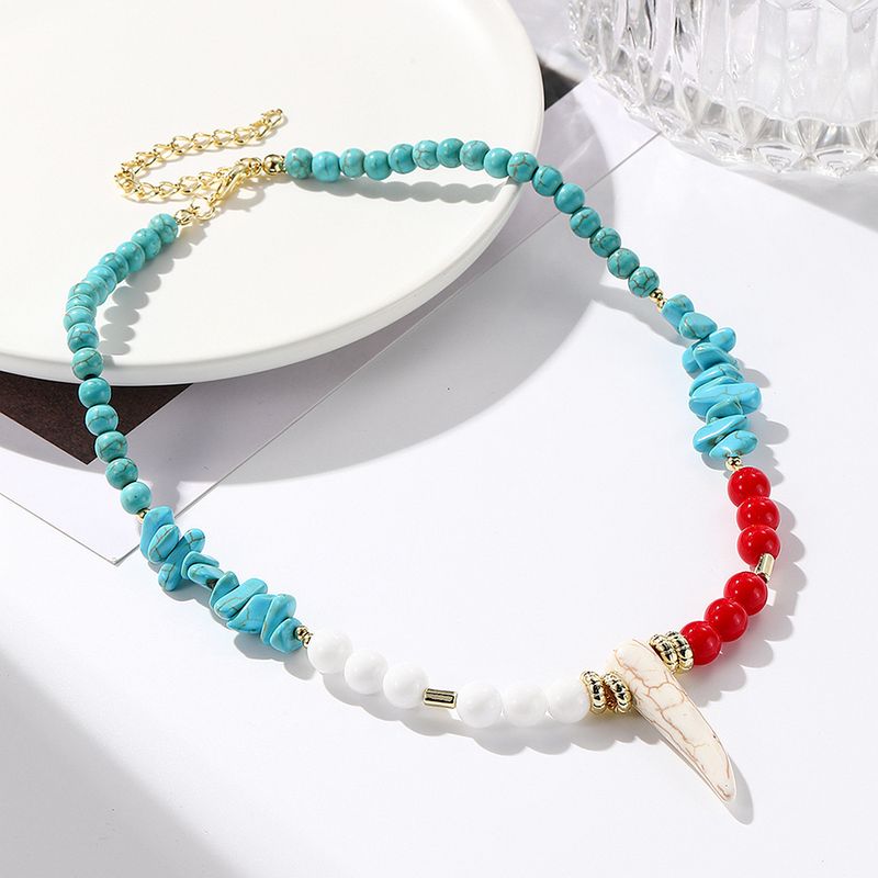 Bohemian Ethnic Wind Turquoise Necklace Female_voghion.com
