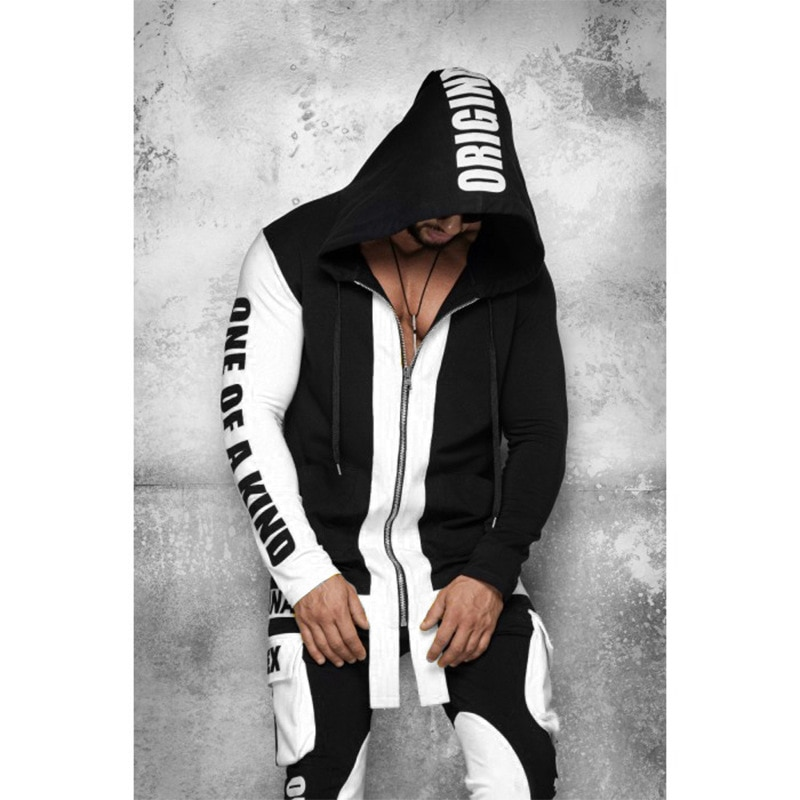 ZOGAA Hip Hop Erkek Cool Kapşonlu Üst Seti 2 Parça Eşofman Takımı Kapşonlu Ceket ve Pantolon Eşofman Takımı Eşofman Takımları_voghion.com