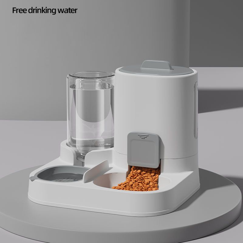 2-in-1 Auto Pet Feeder & Water Bowl, Removable For Easy Cleaning, Compact Food Station For Multiple Pets, Cats Or Small Dogs_voghion.com