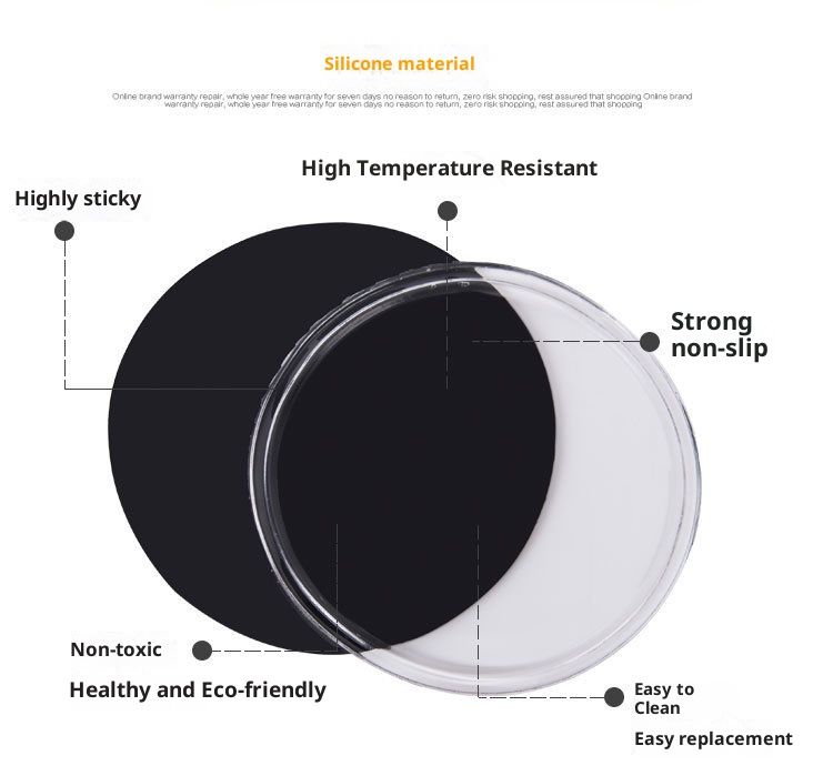 Small Deng Small Deng Interior Sticker Dashboard Phone Holder Car Accessories Round Non-Slip Mat_voghion.com