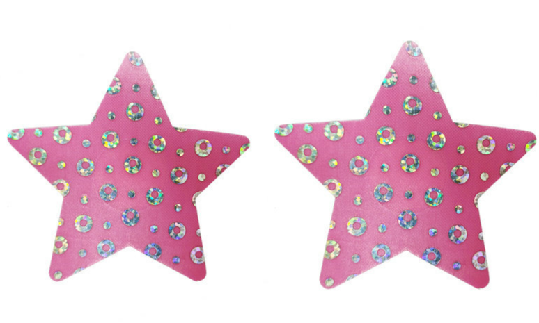 Cute pink sequin self-adhesive breast Patch disposable anti-bump invisible breast patch_voghion.com