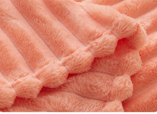 Pure Color Rabbit Plush Drawstring Blanket Single Layer Thick Magic Velvet Single Double Blanket_voghion.com