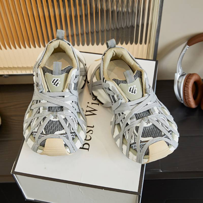MingLiu Neue Papa-Schuhe mit Saugfoliensohle für Damen im Frühjahr 2025, Laufsportschuhe mit dicker Sohle und Riemen, Retro-Vintage-Freizeitschuhe für Damen_voghion.com
