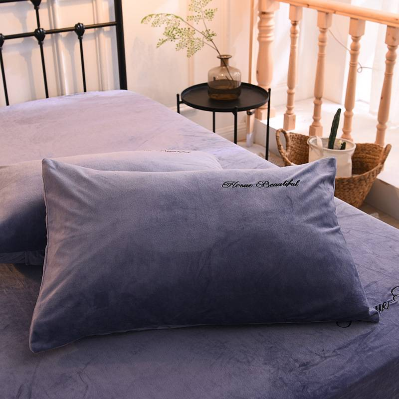 Federa per cuscino invernale in velluto, spessa e calda, per dormitorio studentesco, singola, 48x74 cm, con ricamo._voghion.com