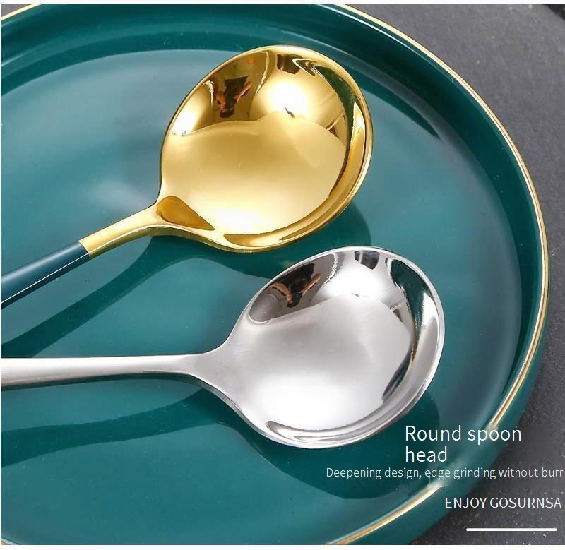 304 Stainless Steel Round Spoon - Multi-Purpose Kitchen Utensil For Desserts Watermelon & Bird's Nest (Creative Design Home Essential)_voghion.com