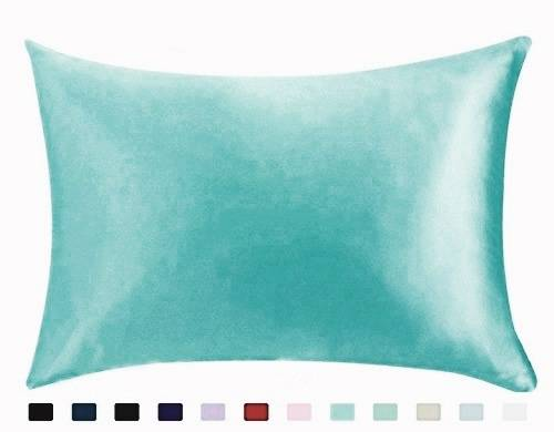Solid Color Satin-Like Pillowcase - Silk Feel Zipper Closure (Breathable & Hypoallergenic Luxury Bedding Accessory Modern Home Decor)_voghion.com