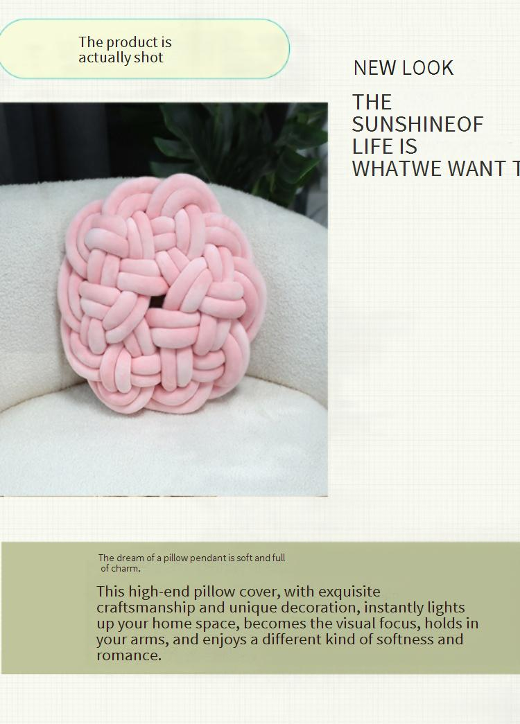 Cuscino rotondo intrecciato a mano - Cuscino per bambini e tappetino decorativo per divano/letto_voghion.com