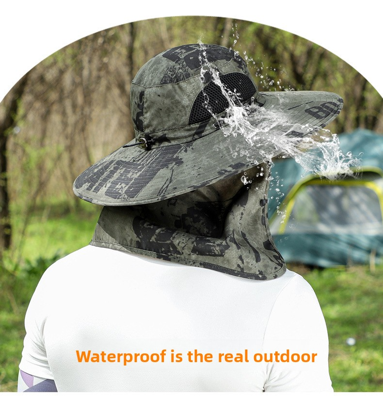 Men's Camo Sun Hat With Face Mask & Neck Cover - UPF 50+ UV Protection For Hiking & Fishing (Summer Outdoor Essential)_voghion.com