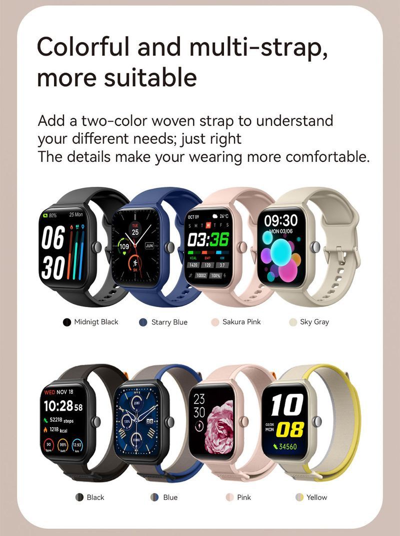 IDW 16 Sprachanrufe Smartwatch Männer Gesundheitsüberwachung Smart Notifications Sprachassistent Smart Watch Frauen_voghion.com