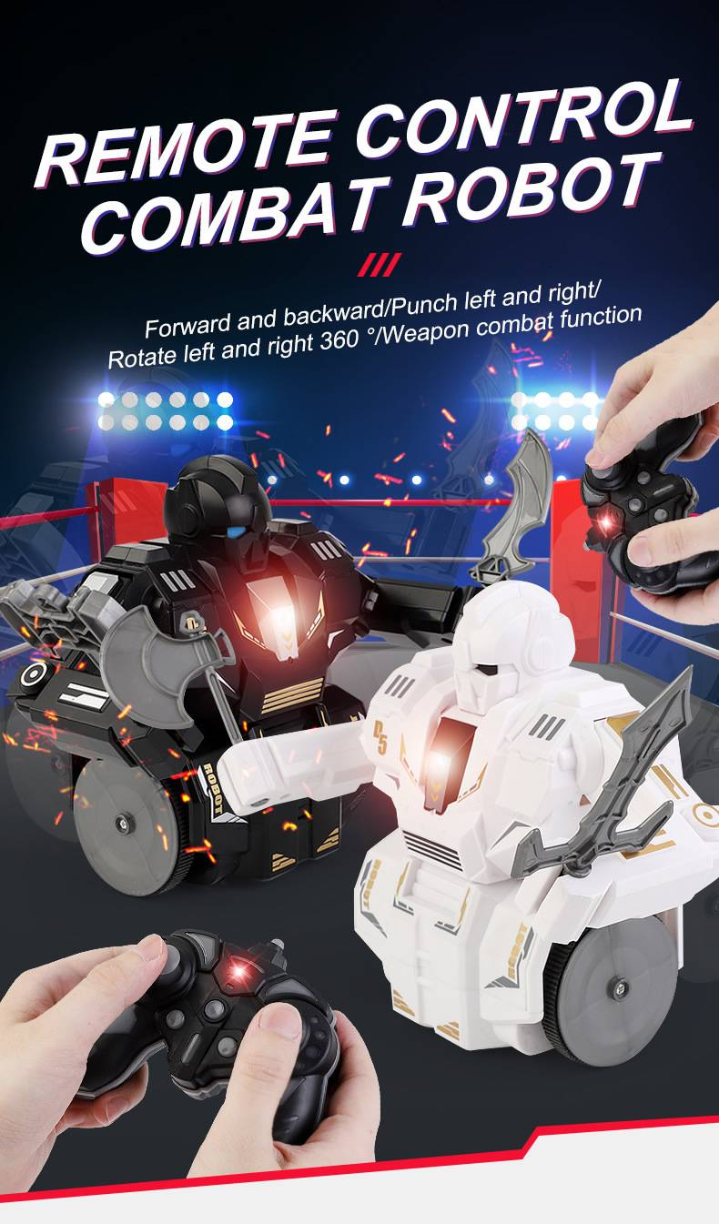 Robot de combate inteligente de 2,4 G: juguete infantil a control remoto con funciones de lucha, boxeo y combate giratorio._voghion.com
