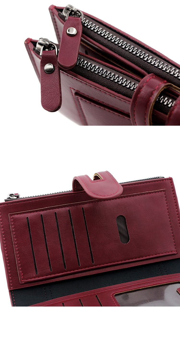 Portafoglio porta carte, portafoglio lungo, moda, borsa per cellulare, in pelle PU, multi-carta, pochette, porta monete, vintage_voghion.com