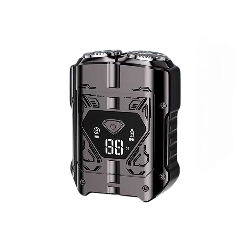 HS7279 Electric Shaver For Men, Waterproof Rotary Dual Blades, Rechargeable Travel Razor With LED Display, 60 Min_voghion.com