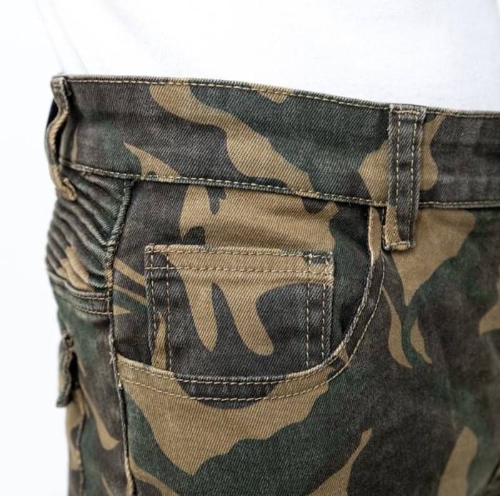 Jeans da motociclista mimetici da uomo e da donna - Pantaloni da motociclista con armatura CE e protezione migliorata per le ginocchia per moto da strada e fuoristrada_voghion.com