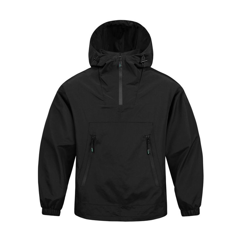 Giacca leggera da uomo con mezza cerniera e cappuccio, da esterno, con mezza cerniera e cappuccio - Giacca antivento traspirante da lavoro per esterni, per primavera e autunno_voghion.com