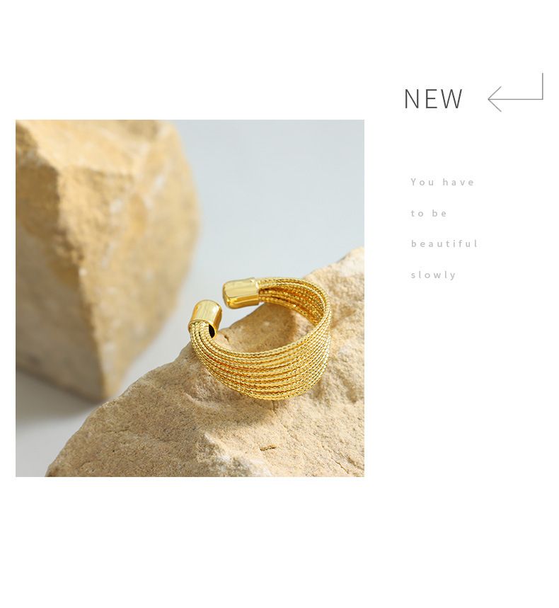 Anelli impilabili geometrici a cerchio aperto da donna in oro e rame color argento, per l'uso quotidiano, taglie dalla 5 alla 9_voghion.com