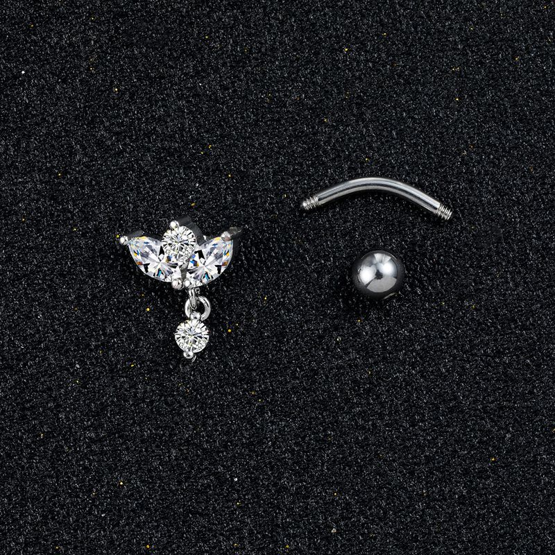Piercing per ombelico con nappa pendente - Zircone cubico AAA e acciaio chirurgico 316L, gioiello per il corpo Y2K (14G/16G, ipoallergenico, confezione regalo)_voghion.com