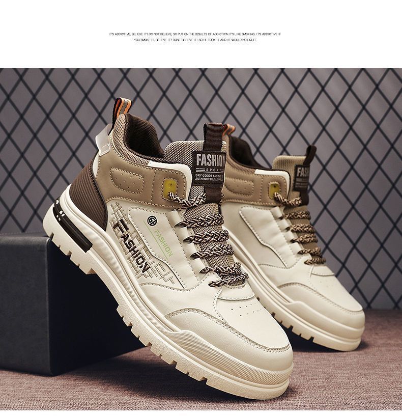 2024 Novo Martin Masculino Solado Grosso Trendy Altura Aumentando Estudante Antiderrapante Versátil Esportes e Lazer High Top Board_voghion.com