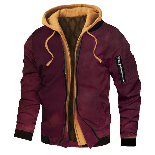Chaqueta con capucha de color liso para hombre, ropa informal, gruesa, de talla grande, para primavera, otoño e invierno_voghion.com