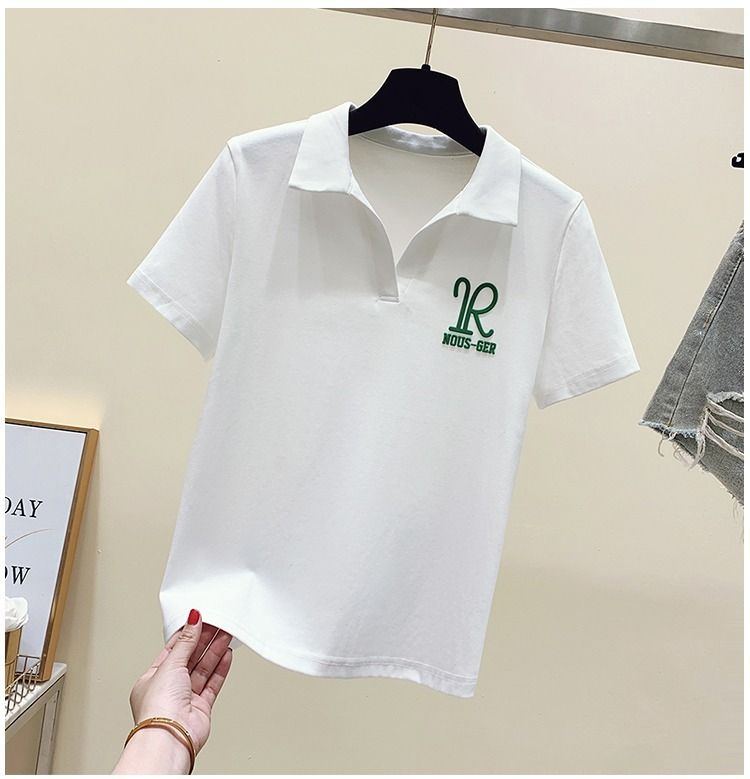 Vêtements pour femmes T-shirt à manches courtes bleu Klein pour femmes été 2023 nouveau col polo à épaules fines rajeunissant court_voghion.com