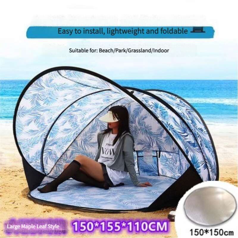 Tente de plage en bord de mer entièrement automatique, pliable et rapide, pare-soleil pour parc, jeux pour enfants, camping en plein air, portable, Gang Yi_voghion.com
