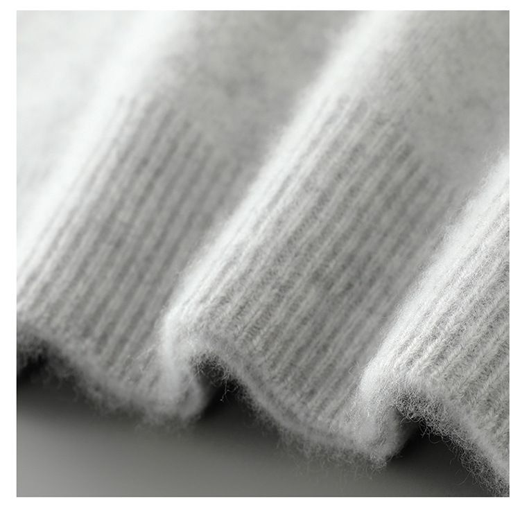 Herenkleding 100% zuiver wollen trui Heren halfhoge kraag Verdikte zakelijke kasjmier trui Los gebreid onderkant overhemd_voghion.com